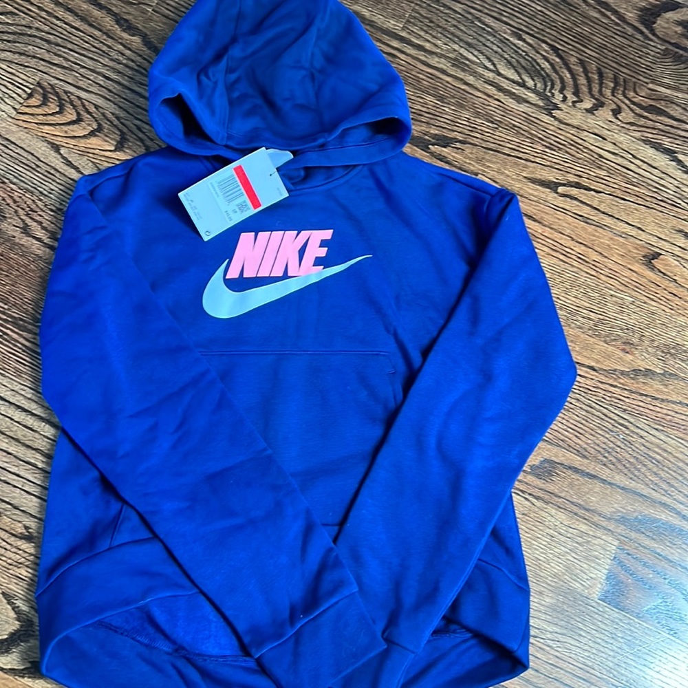 Brand New Navy Blue Nike Girls Hooded Sweatshirt
